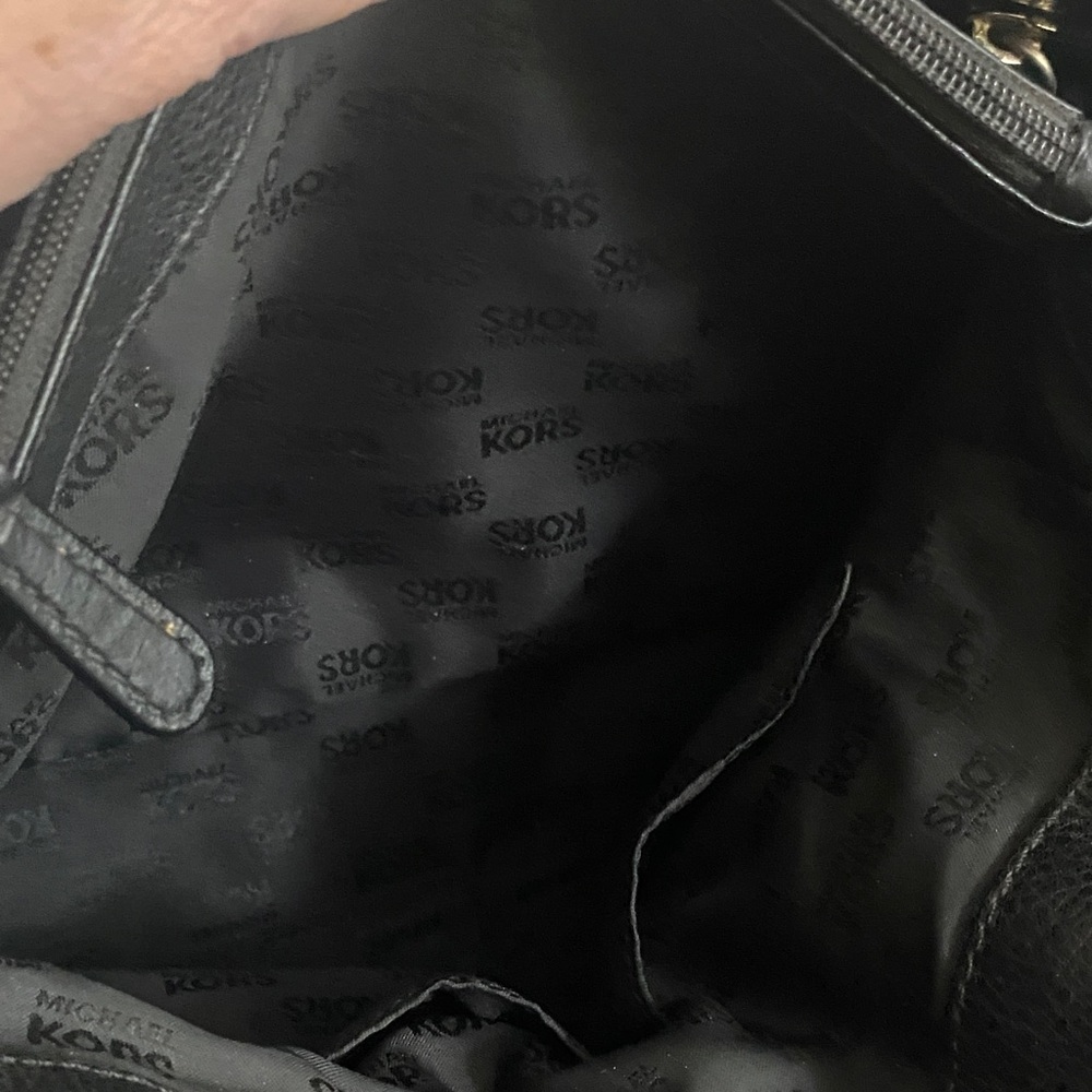 Michael Kors Black Leather Satchel with Gold Hardware - Picture 6 of 12